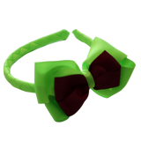 School Woven Double Cherish Bow Headband School Uniform Headband Hair Accessories Pinkberry Kisses Key Lime Burgundy