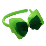 School Woven Double Cherish Bow Headband School Uniform Headband Hair Accessories Pinkberry Kisses Key Lime Emerald Green
