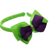 School Woven Double Cherish Bow Headband School Uniform Headband Hair Accessories Pinkberry Kisses Key Lime Grape