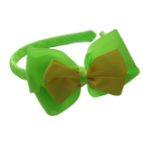 School Woven Double Cherish Bow Headband School Uniform Headband Hair Accessories Pinkberry Kisses Key Lime Lemon