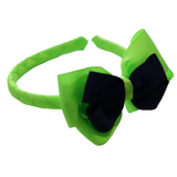School Woven Double Cherish Bow Headband School Uniform Headband Hair Accessories Pinkberry Kisses Key Lime Navy Blue