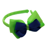 School Woven Double Cherish Bow Headband School Uniform Headband Hair Accessories Pinkberry Kisses Key Lime Royal Blue