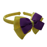 School Woven Double Cherish Bow Headband School Uniform Headband Hair Accessories Pinkberry Kisses Lemon Yellow Grape 