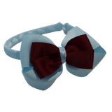 School Woven Double Cherish Bow Headband School Uniform Headband Hair Accessories Pinkberry Kisses Light Blue Burgundy