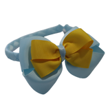 School Woven Double Cherish Bow Headband School Uniform Headband Hair Accessories Pinkberry Kisses Light Blue Maize Yellow
