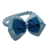 School Woven Double Cherish Bow Headband School Uniform Headband Hair Accessories Pinkberry Kisses Light Blue Methyl Blue