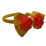 School Woven Double Cherish Bow Headband School Uniform Headband Hair Accessories Pinkberry Kisses Maize Yellow Neon Orange