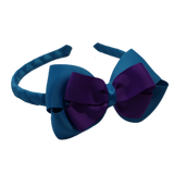 School Woven Double Cherish Bow Headband School Uniform Headband Hair Accessories Pinkberry Kisses Methyl Blue Purple