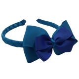 School Woven Double Cherish Bow Headband School Uniform Headband Hair Accessories Pinkberry Kisses Methyl Blue Royal Blue