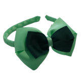 School Woven Double Cherish Bow Headband School Uniform Headband Hair Accessories Pinkberry Kisses Mint Green Hunter Green
