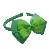 School Woven Double Cherish Bow Headband School Uniform Headband Hair Accessories Pinkberry Kisses Mint Green Key Lime