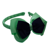 School Woven Double Cherish Bow Headband School Uniform Headband Hair Accessories Pinkberry Kisses Mint Green Navy Blue