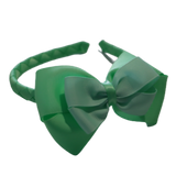 School Woven Double Cherish Bow Headband School Uniform Headband Hair Accessories Pinkberry Kisses Mint Green pastel Green