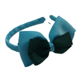 School Woven Double Cherish Bow Headband School Uniform Headband Hair Accessories Pinkberry Kisses Misty Turquoise Hunter Green