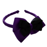 School Woven Double Cherish Bow Headband School Uniform Headband Hair Accessories Pinkberry Kisses Purple Black
