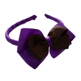 School Woven Double Cherish Bow Headband School Uniform Headband Hair Accessories Pinkberry Kisses Purple Brown