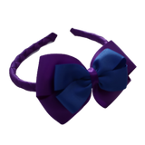 School Woven Double Cherish Bow Headband School Uniform Headband Hair Accessories Pinkberry Kisses Purple Royal Blue