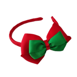 School Woven Double Cherish Bow Headband School Uniform Headband Hair Accessories Pinkberry Kisses Red Emerald Green
