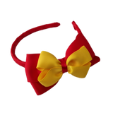 School Woven Double Cherish Bow Headband School Uniform Headband Hair Accessories Pinkberry Kisses Red Maize Yellow
