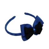 School Hair Accessories Woven Double Cherish Bow Headband School Uniform Headband Hair Accessories Pinkberry Kisses Royal Blue Black