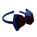 School Woven Double Cherish Bow Headband School Uniform Headband Hair Accessories Pinkberry Kisses Royal Blue Burgundy