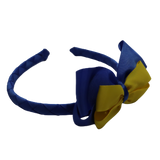 School Woven Double Cherish Bow Headband School Uniform Headband Hair Accessories Pinkberry Kisses Royal Blue Daffodil Blue