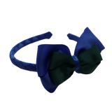 School Woven Double Cherish Bow Headband School Uniform Headband Hair Accessories Pinkberry Kisses Royal Blue Hunter Green