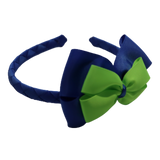 School Woven Double Cherish Bow Headband School Uniform Headband Hair Accessories Pinkberry Kisses Royal Blue  Key Lime