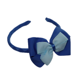 School Hair Accessories Woven Double Cherish Bow Headband School Uniform Headband Hair Accessories Pinkberry Kisses Royal Blue Light Blue