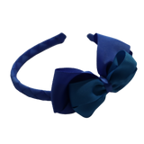 School Woven Double Cherish Bow Headband School Uniform Headband Hair Accessories Pinkberry Kisses Royal Blue Methyl Blue