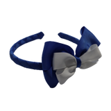 School Hair Accessories Woven Double Cherish Bow Headband School Uniform Headband Hair Accessories Pinkberry Kisses Royal Blue White
