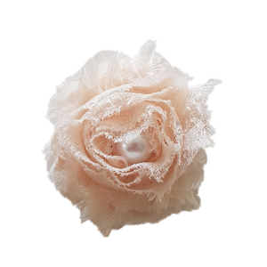 Shabby Chiffon Flower Hair Clip - Champagne Non Slip Baby and Toddler Hair Clip Pinkberry kisses 