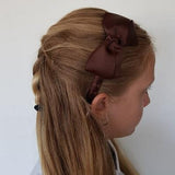 School Woven Single Colour Cherish Bow Headband - Pinkberry Kisses Brown