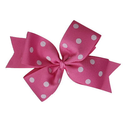 Timeless Hair Bow Pinkberry Kisses Hair Accessories - Hot Pink with White Spots