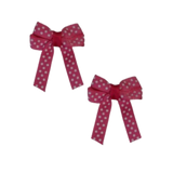 Baby and Toddler Mini Snap non slip hair clips hair accessories spots Pinkberry Kisses Hair Bows hair clip set  pair Bright Pink White