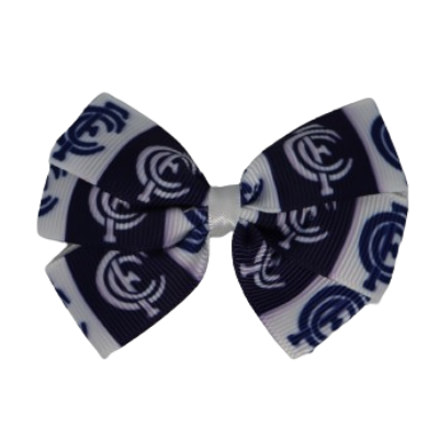 AFL Carlton Football Club Bella Hair Bow Clip | Pinkberry Kisses