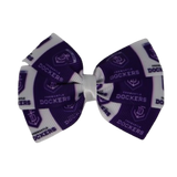 AFL Fremantle Dockers Bella Hair Bow Clip Sports Hair Bow, Sports Team Accessories , Non Slip Hair Clip, Non Slip Hair Bow Bella Hair Tie Pinkberry Kisses