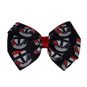 AFL St Kilda Saints Bella Hair Bow Clip, Sports Hair Bow, Sports Team Accessories , Non Slip Hair Clip, Hair Tie