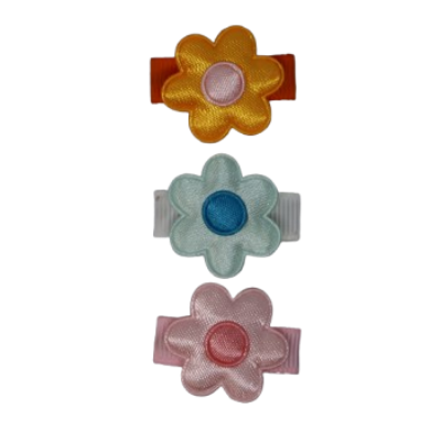 Baby Hair Clip - Bright Silky Daisy Set Non Slip Hair Clip Pinkberry Kisses Baby and Toddler Hair Clip Set Orange Blue Pink