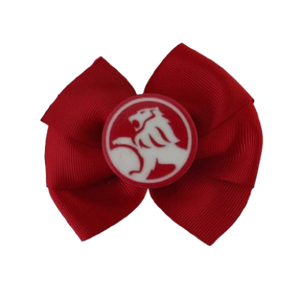 Bella Hair Bow - Red with Holden Badge- 9cm Girls Hair Accessories - non slip hair clips Pinkberry Kisses Hair Tie Hair Accessories