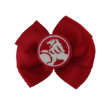 Bella Hair Bow - Red with Holden Badge- 9cm Girls Hair Accessories - non slip hair clips Pinkberry Kisses Hair Tie Hair Accessories