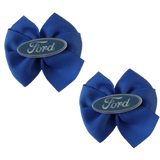 Bella Hair Bow - Royal Blue with Ford Badge- 9cm Girls Hair Accessories - non slip hair clips Pinkberry Kisses Hair Tie Pair