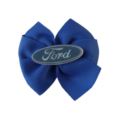 Bella Hair Bow - Royal Blue with Ford Badge- 9cm Girls Hair Accessories - non slip hair clips Pinkberry Kisses Hair Tie