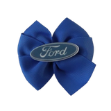 Bella Hair Bow - Royal Blue with Ford Badge- 9cm Girls Hair Accessories - non slip hair clips Pinkberry Kisses Hair Tie