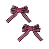 bonito hair bow stripes Baby and Toddler non slip hair clips Pinkberry Kisses Hair Bows hair clip set pair - black white pink stripes  