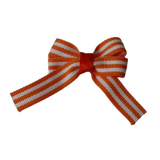 bonito hair bow stripes Baby and Toddler non slip hair clips Pinkberry Kisses Hair Bows hair clip single Orange white