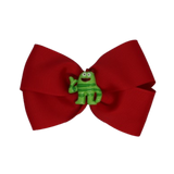 Cherish Hair Bow - Red Hair Bow with Yo Gabba Gabba - 9cm Girls Hair Accessories - non slip hair clips hair bow Pinkberry Kisses