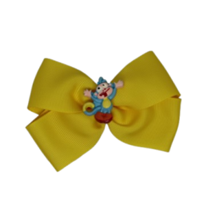 Cherish Hair Bow - Yellow Hair Bow with Dora - Boots the Monkey - 9cm Girls Hair Accessories - non slip hair clips hair bow Pinkberry Kisses