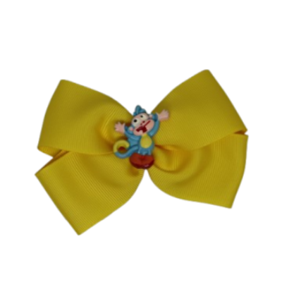 Cherish Hair Bow - Yellow Hair Bow with Dora - Boots the Monkey - 9cm Girls Hair Accessories - non slip hair clips hair bow Pinkberry Kisses