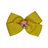 Cherish Hair Bow - Yellow Hair Bow with Little Kingdom Princess Holly - 9cm Girls Hair Accessories - non slip hair clips hair bow Pinkberry Kisses